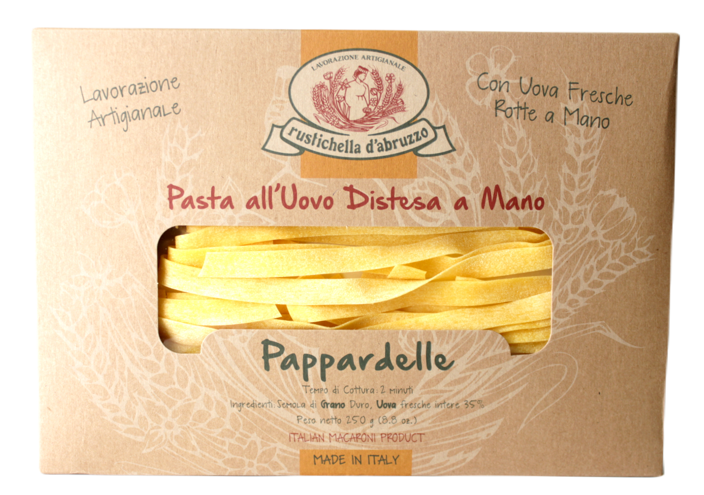 Rustichella d'Abruzzo, Pappardelle all'Uovo 250 g, Pasta, 0,25 kg