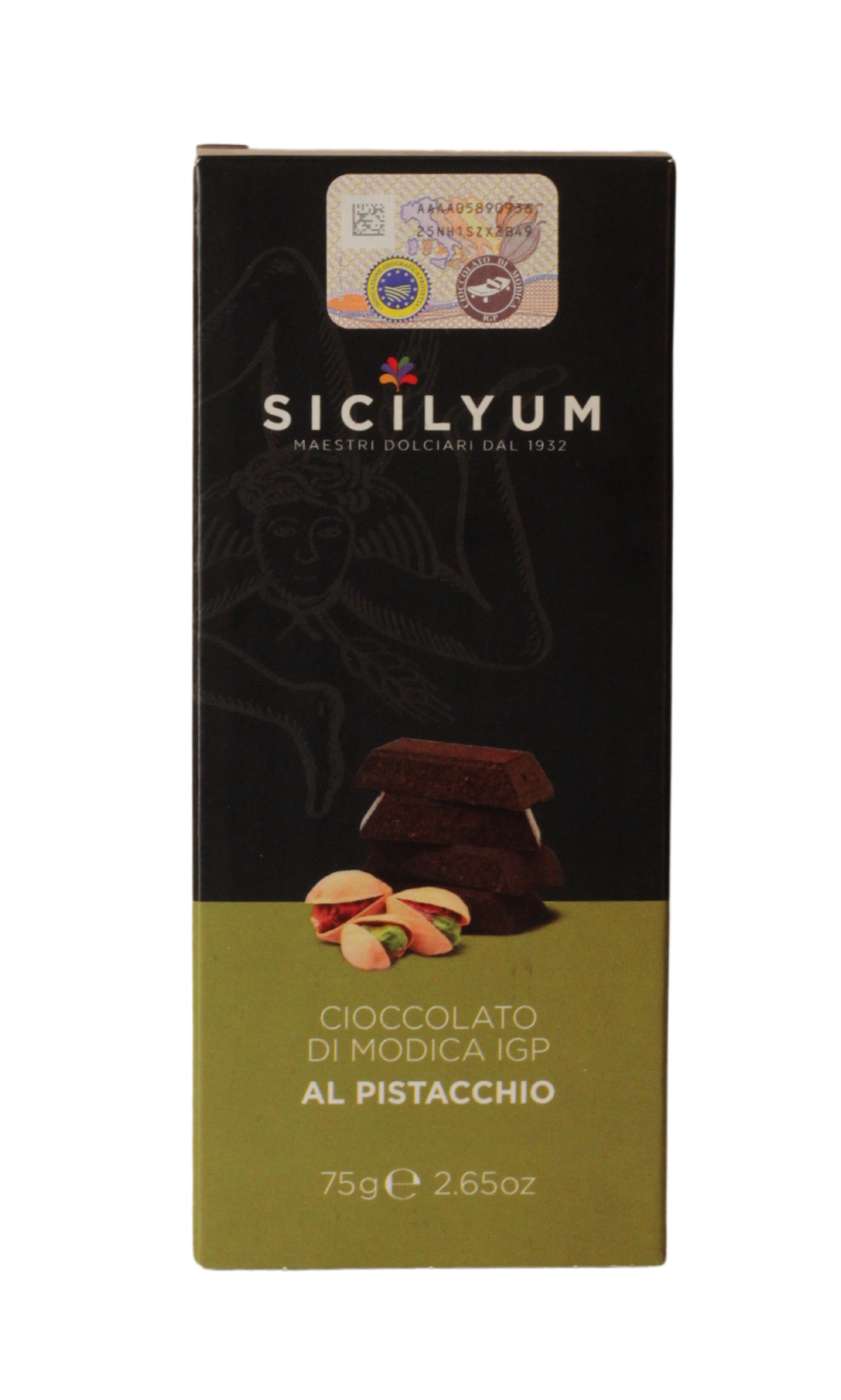 Sicilyum Cioccolato di Modica IGP al Pistacchio 75 g (42,53 €/kg)