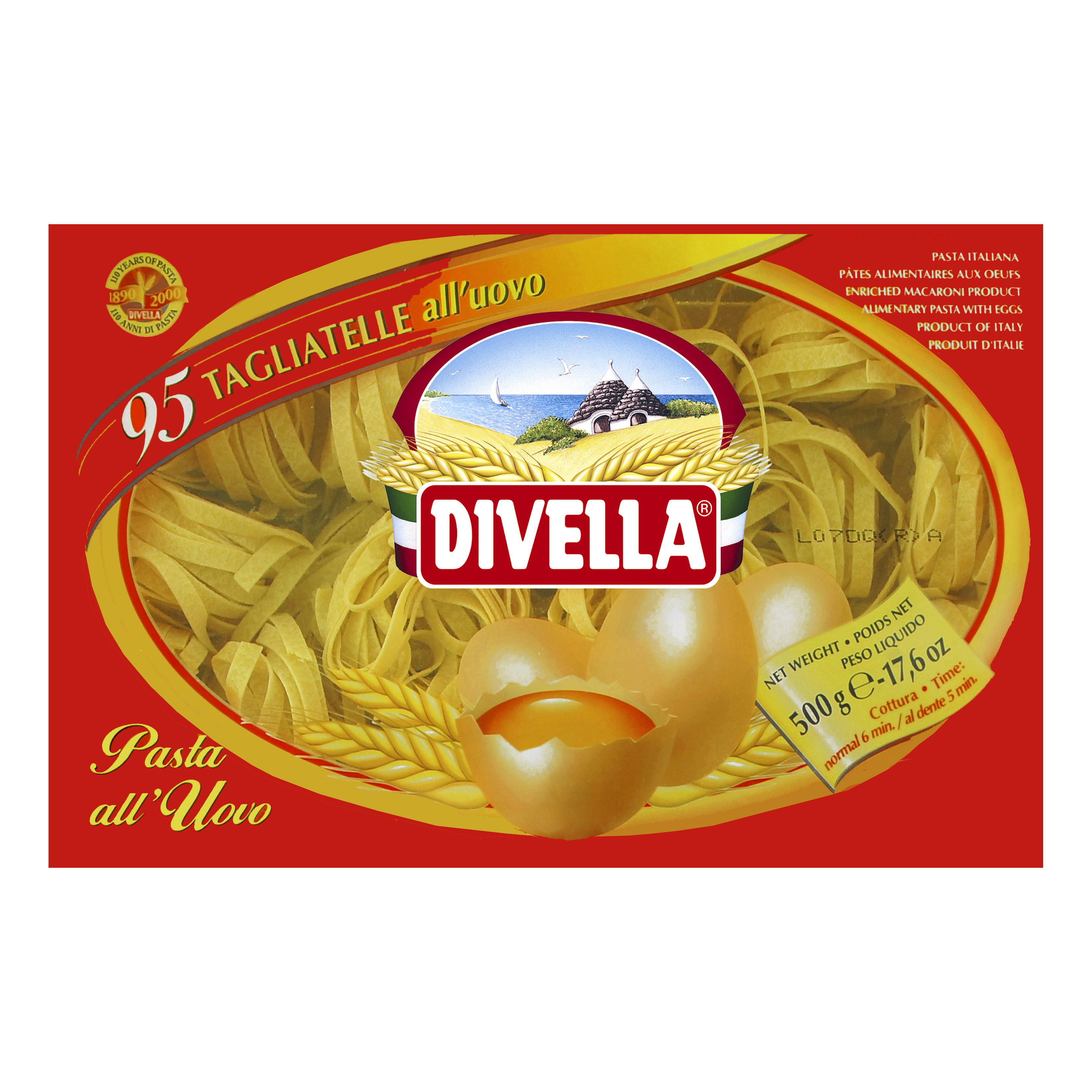 Divella, Tagliatelle all'Uovo N°95, Pasta, 0,5 kg