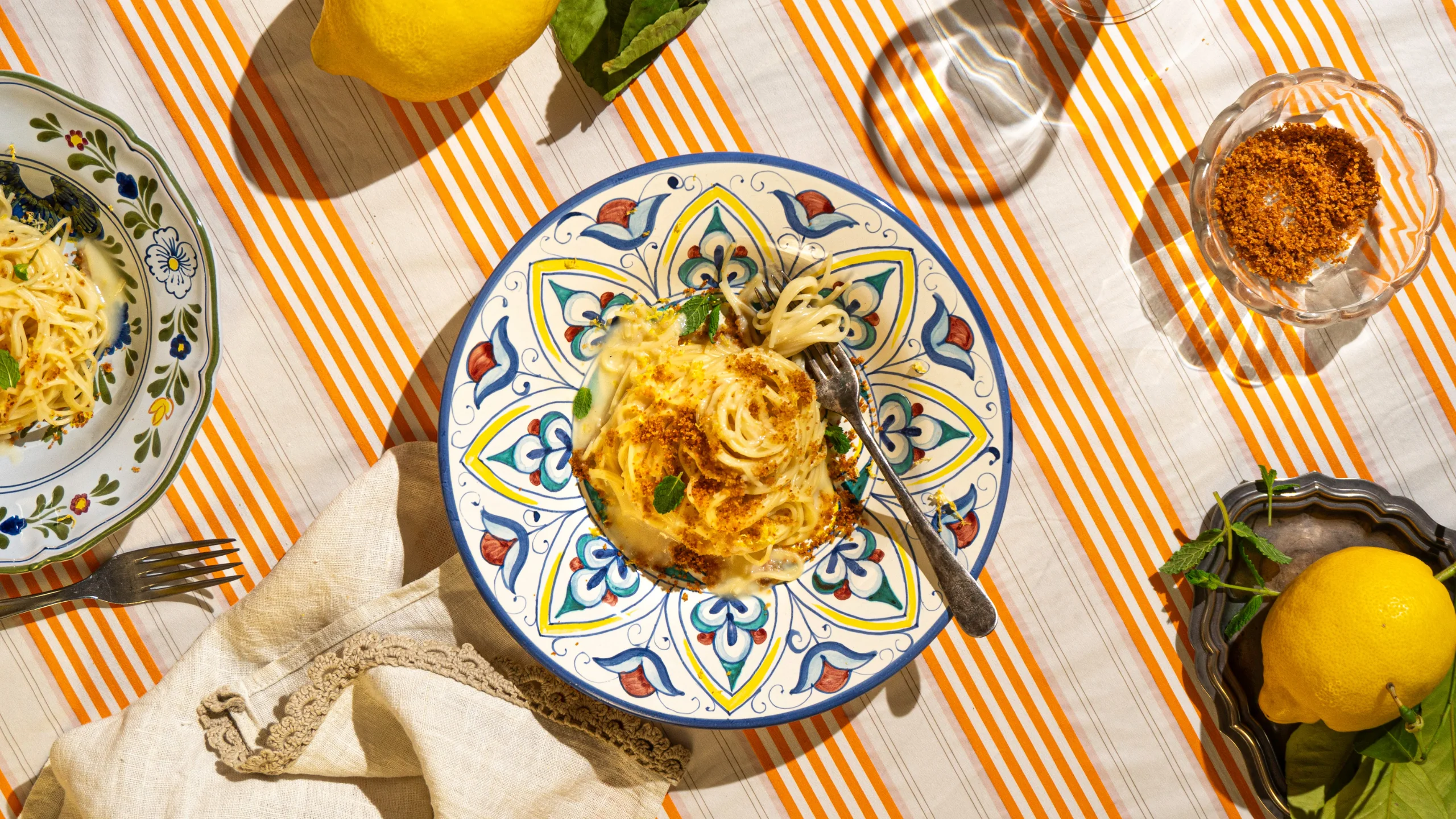 Pasta al limone &#8211; Pasta mit Zitrone und knusprigen Brotbröseln