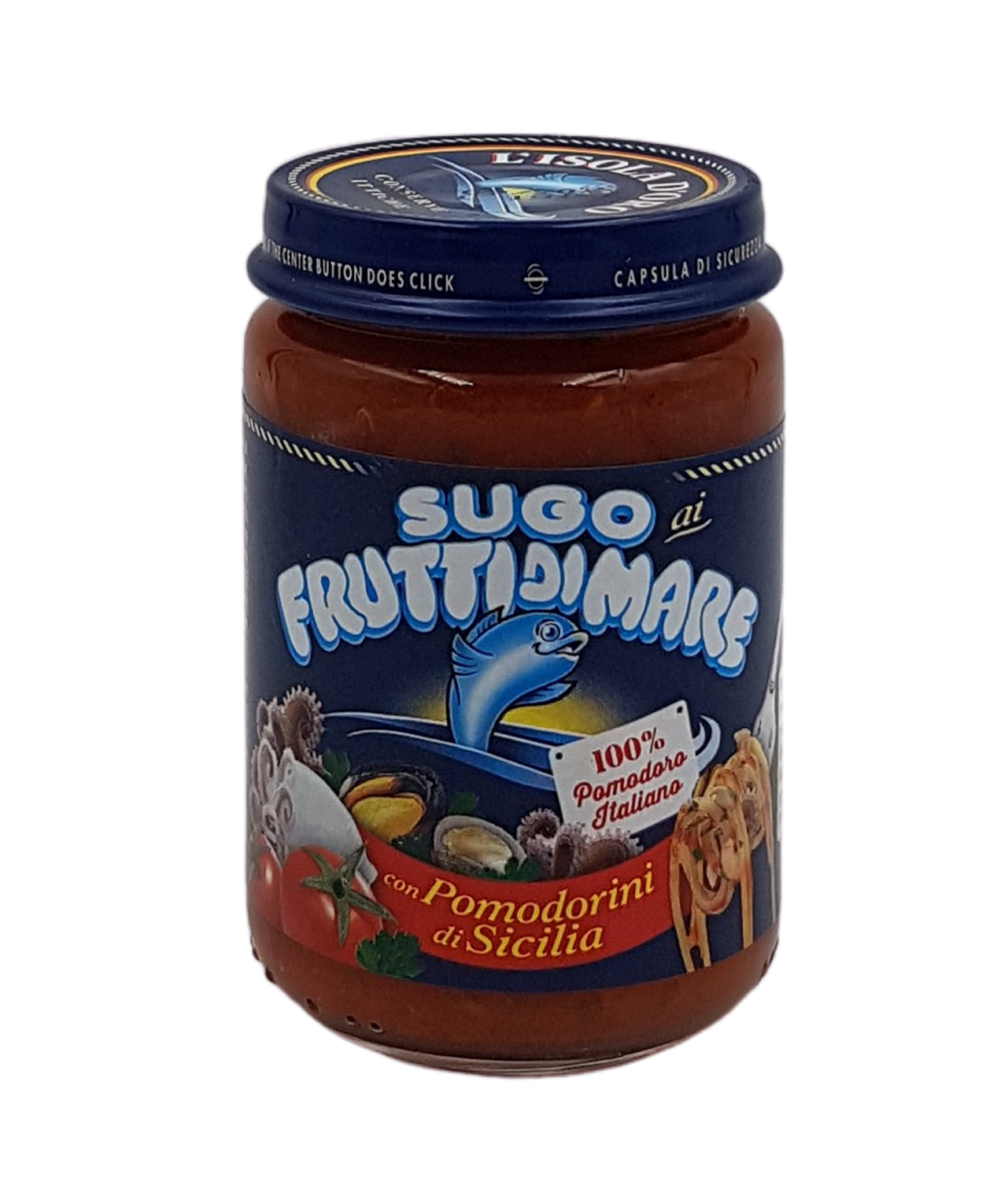 L'Isola d'oro, Sugo ai Frutti di Mare con Pomodorini di Sicilia 130 g, Saucen & Pesto, 0,13 kg