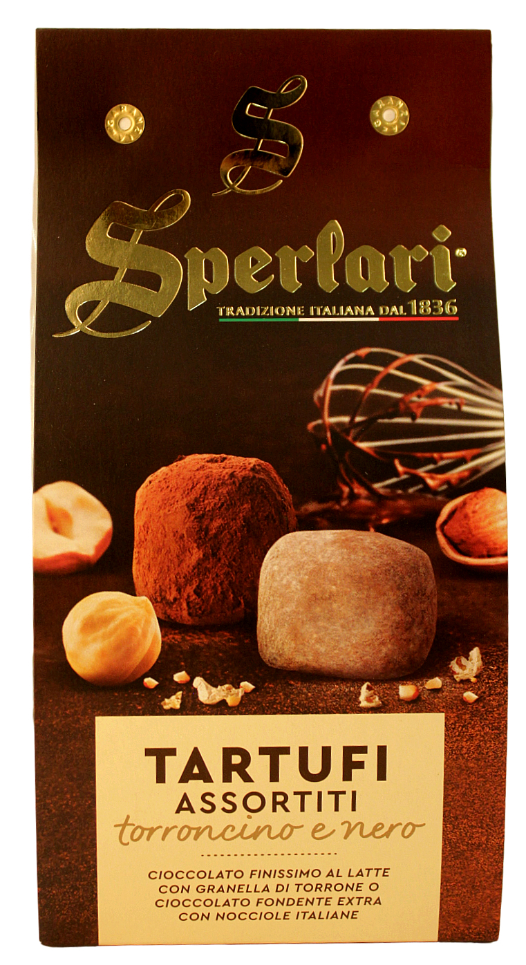 Sperlari, Tartufi Assortiti Torroncino e Nero 160 g, Süßwaren, 0,16 kg