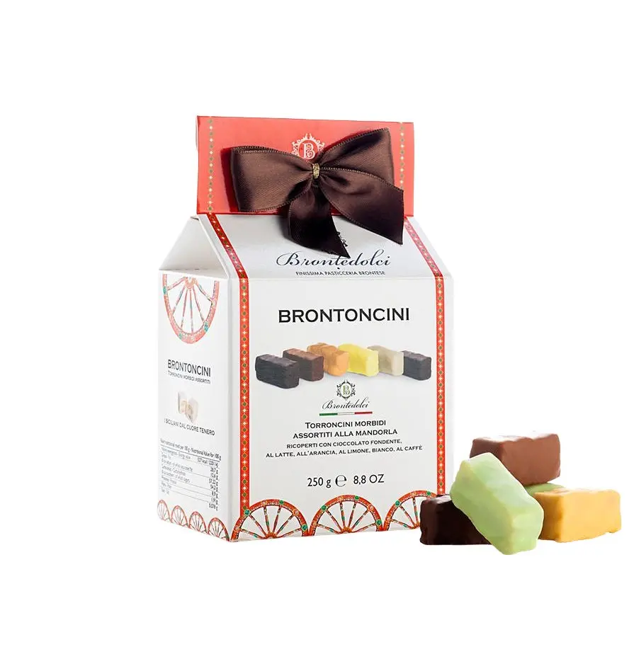 Brontoncini Torroncini Morbidi Assortiti alla Mandorla 250 g Brontoncini Torroncini Morbidi Assortiti alla Mandorla 250 g