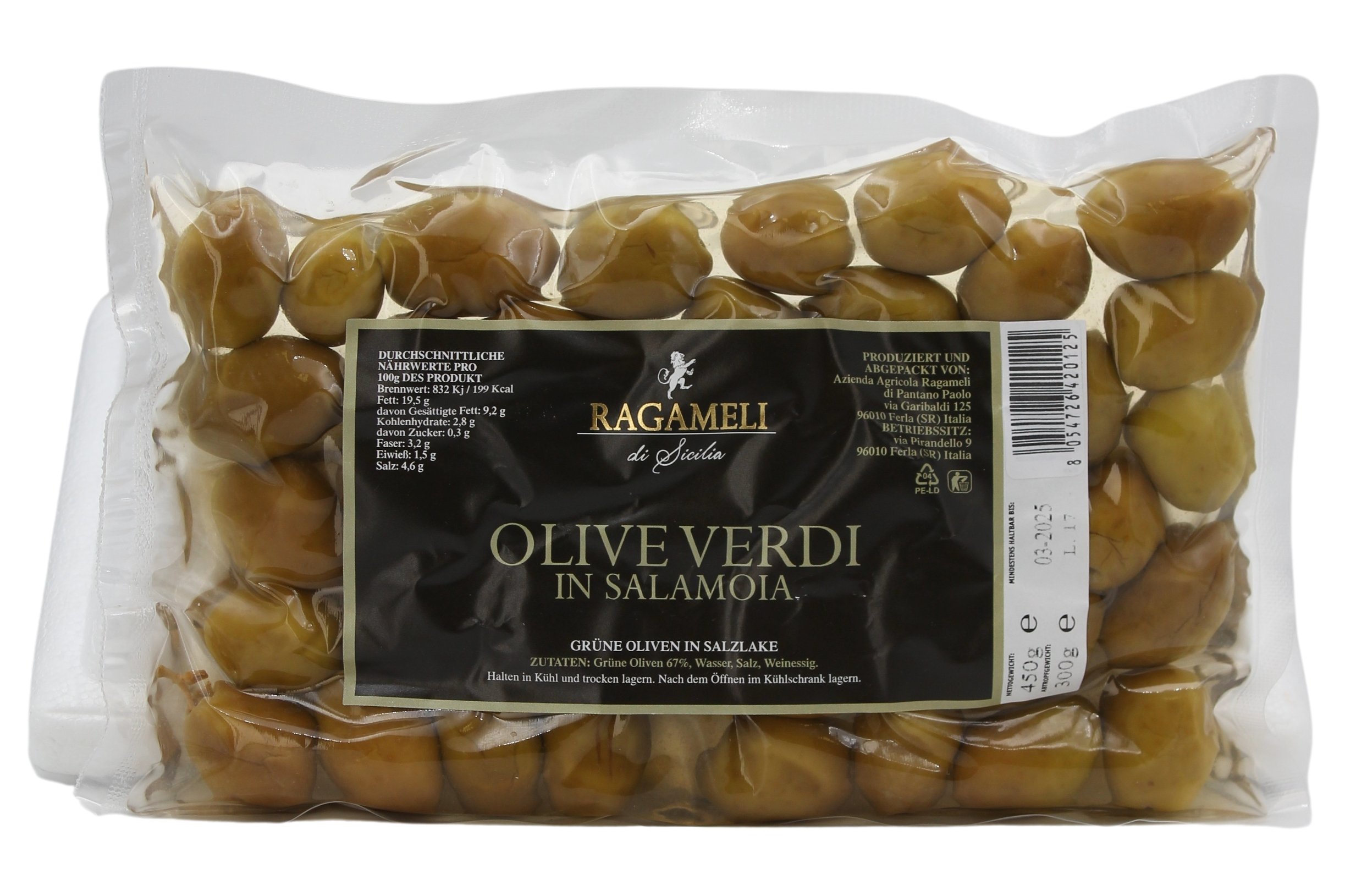 Ragameli, Olive Verdi in Salamoia 450 g, Antipasti, 0,3 kg